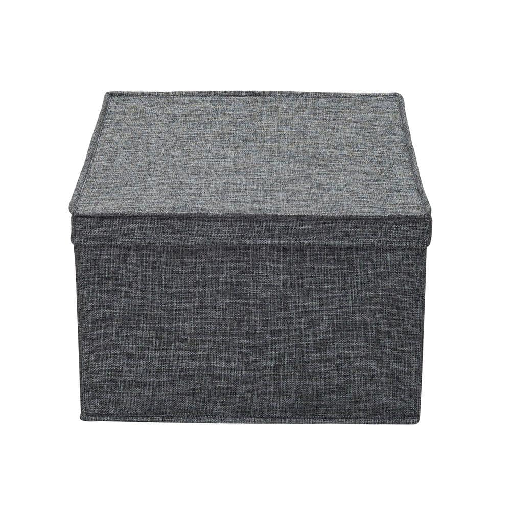 Graphite Jumbo Fabric Storage Bins with Lids