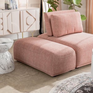 Fairwind 20 in. Armless Chenille Rectangle Modular Sofa in Pink