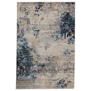 Vibe Terrior Blue/Gold 5 ft. 3 in. x 7 ft. 6 in. Abstract Rectangle Area Rug