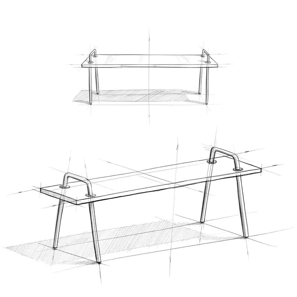 Berkeley Natural Mango Wood Entryway Bench with Metal Legs