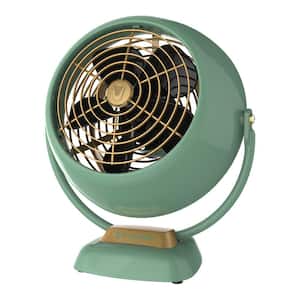 VFan Jr. 6.4 in Small Vintage Whole Room Air Circulator Desk Fan, Green