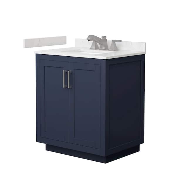 Miranda 30 in. Single Freestanding Dark Blue Bath Vanity with Carrara Cultured Marble Top