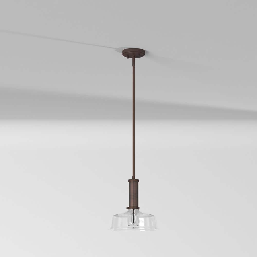 Carson Modern Farmhouse Industrial Bronze Glass Pendant Light