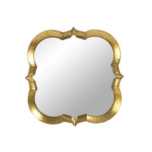 Large Novelty Distressed Gold Antiqued Art Deco Mirror (53.25 in. H x 53.25 in. W)