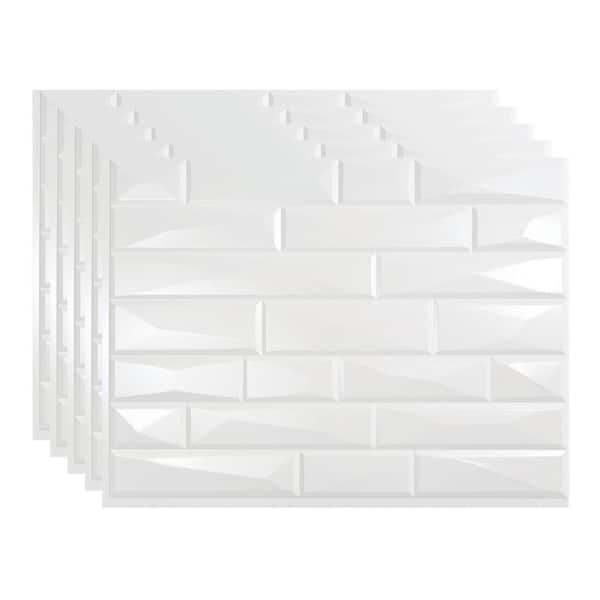 Vista 18.25 in. x 24.25 in. Vinyl Backsplash Panel in Gloss White (5-Pack)