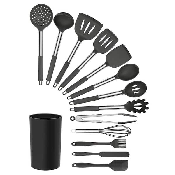 Silicone Kitchen Utensil Set by House of Shade Wooden Cooking Utensils 