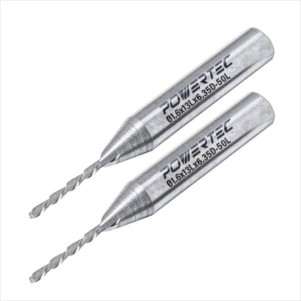 1/16 in. x 1/4 in. Shank Down Cut Tungsten Carbide Spiral Router Bit (2-Pack)