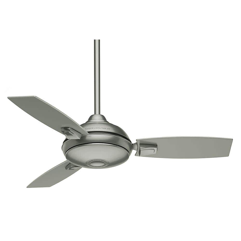 44" Satin Nickel Modern Ceiling Fan with LED Light and Remote