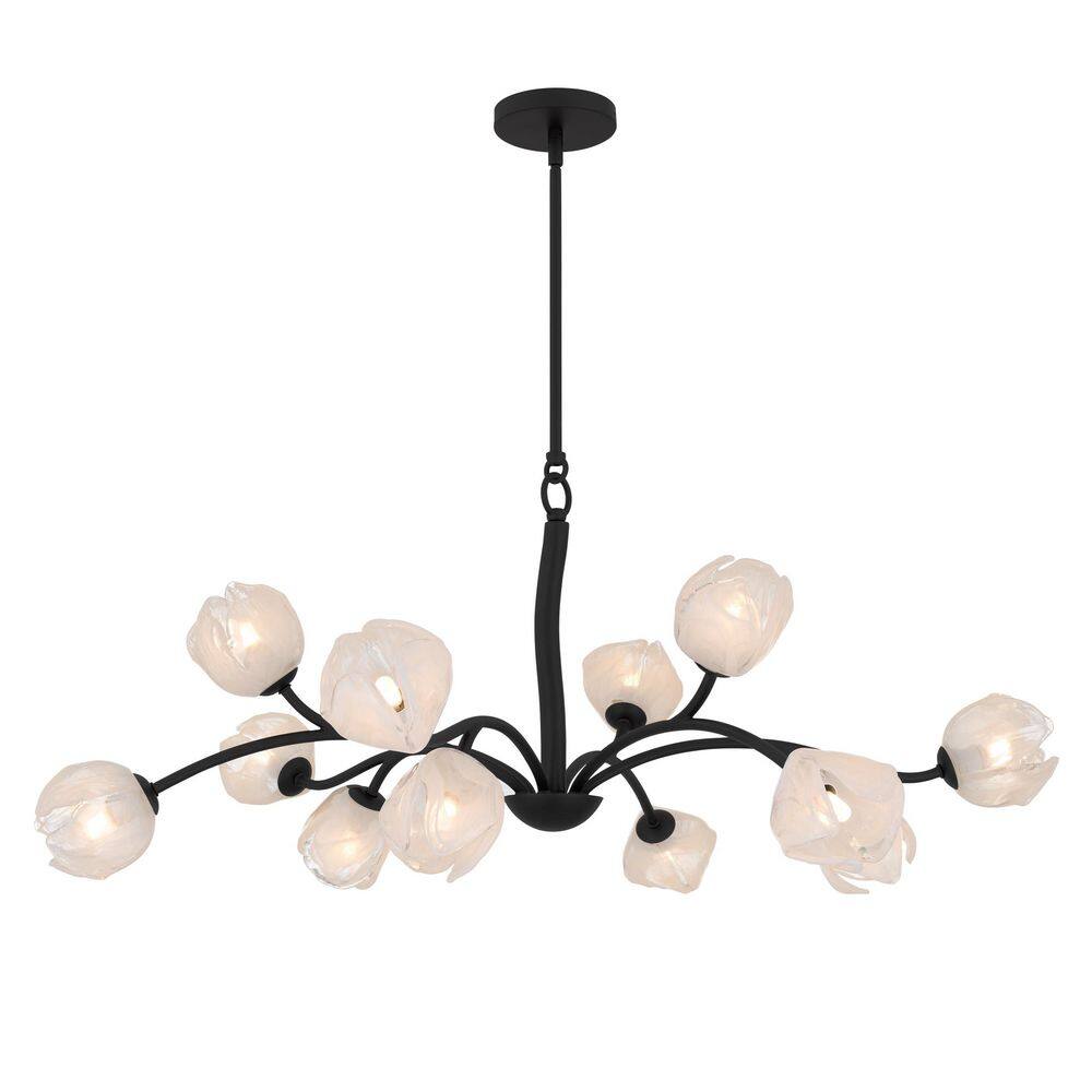 Walker 12-Light Matte Black Chandelier with White Swirl Glass Shade price history on PriceWatchPro