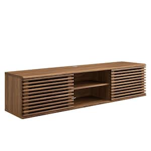 Render 60 in. Wall-Mount Media Console TV Stand in Walnut