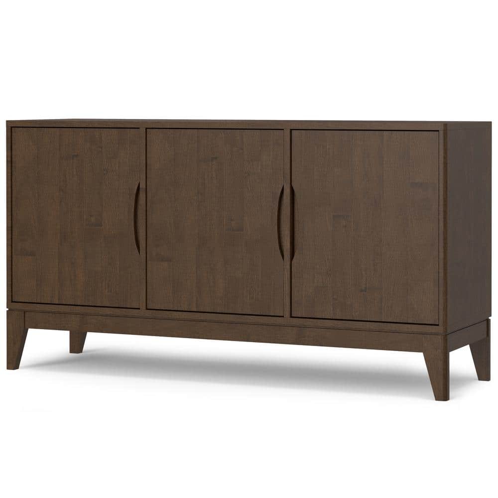 Harper Walnut Brown Solid Hardwood Mid Century Modern Sideboard Buffet