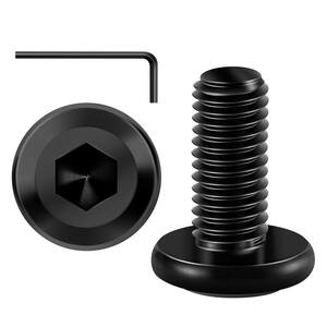 Kit 16 Vis De Carénage Moto M6 X 20mm, Tête Hexagonale Métal Noir - Boulons Universels De Remplacement
