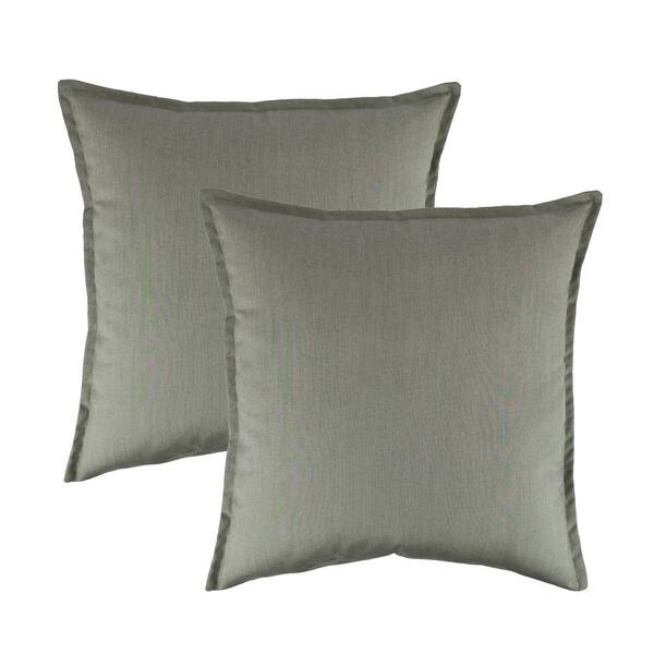 Unbranded Sunbrella Spectrum Dove Striped 20 in. x 20 in. Throw Pillow (Set of 2)