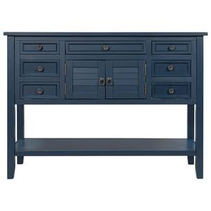 45 in. navy blue Standard Rectangle Wood Console Table