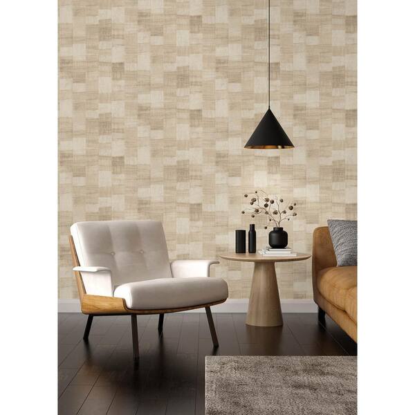 Ivo Beige Block Stripe Wallpaper Sample