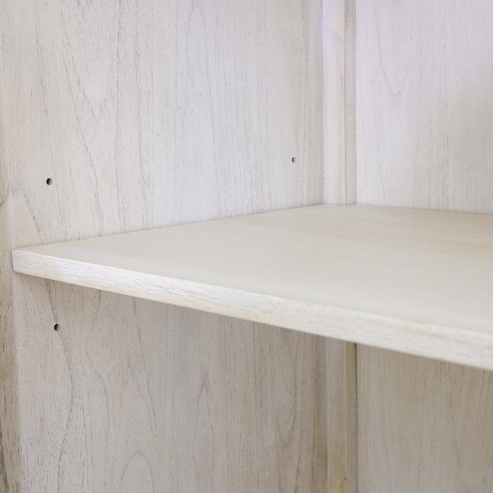 Gray Chevron Pattern Solid Wood Accent Cabinet with Brass Hardware