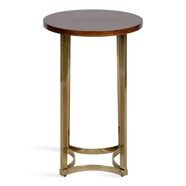 Modern End Table for Storage and Display 18 x 18 x 26 Kate and Laurel Bellingham Mid-Century Side Table Walnut Brown 