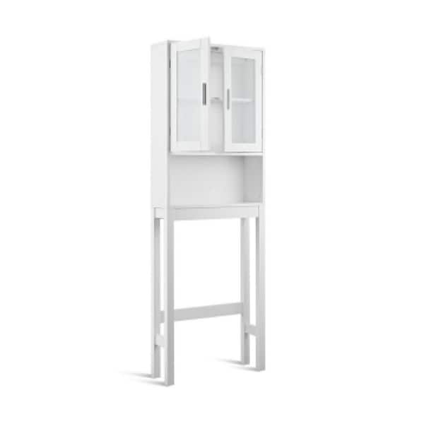 23 in. W x 67 in. H x 7.5 in. D White Over The Toilet Storage with Adjustable Shelf