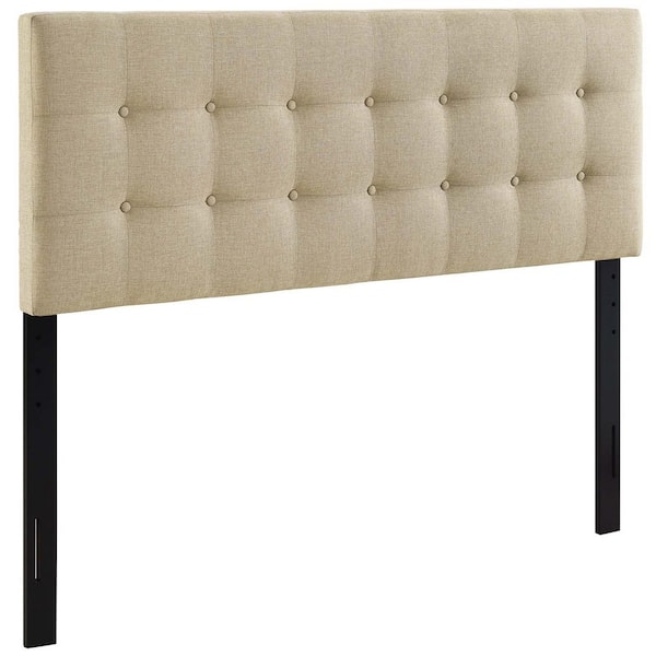 Emily Beige Full Upholstered Fabric Headboard