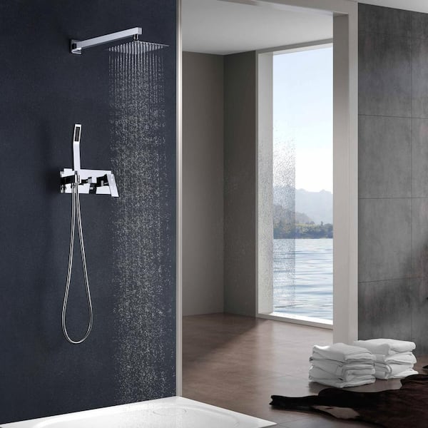 Modern 1-Handle 1-Spray Shower Faucet 1.8 GPM with Pressure Balance in Chrome (Valve Included)