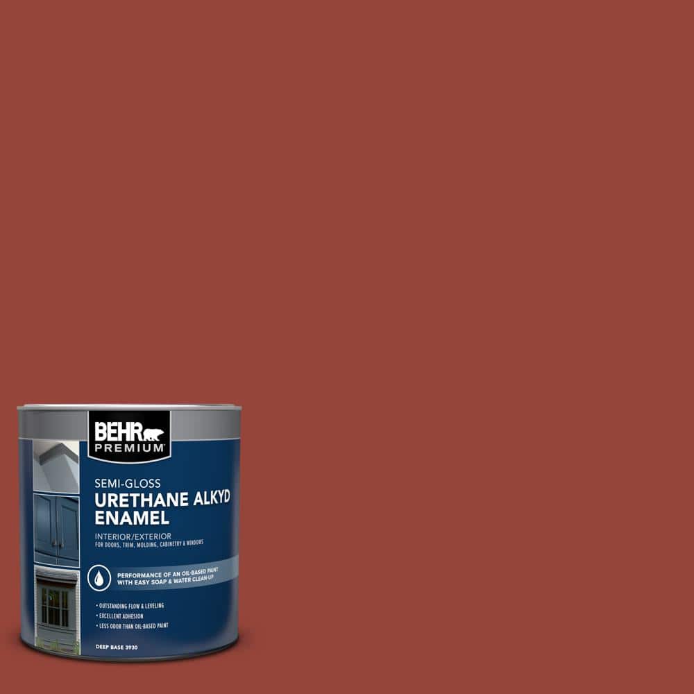 BEHR PREMIUM 1 qt. #PPU2-17 Morocco Red Semi-Gloss Enamel Urethane Alkyd  Interior/Exterior Paint 393004 - The Home Depot