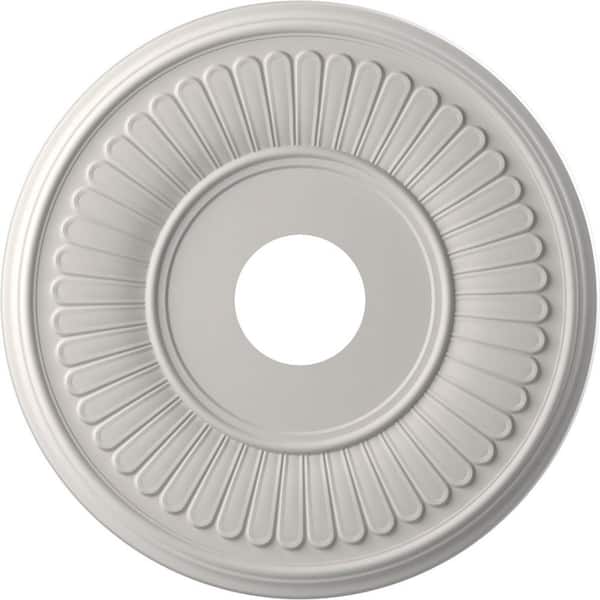 Ekena Millwork 16 in. O.D. x 3-1/2 in. I.D. x 1 in. P Berkshire Thermoformed PVC Ceiling Medallion in UltraCover Satin Blossom White