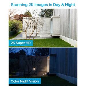 8-Channel H.265+ 3MP 2K 2TB Hard Drive NVR Security Camera System with 8pcs Outdoor WiFi IP Cameras, Color Night Vision
