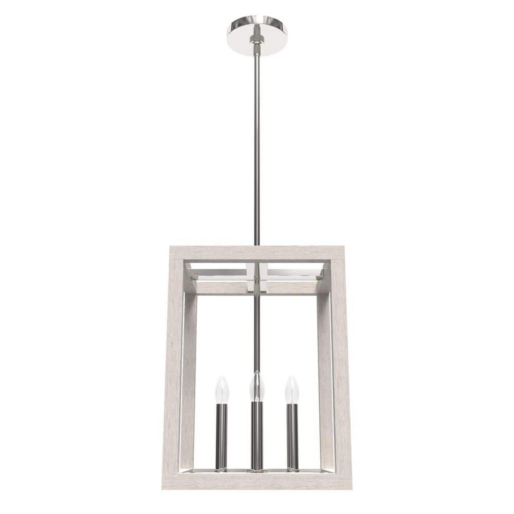 Squire Manor 4-Light Distressed White Chrome Pendant