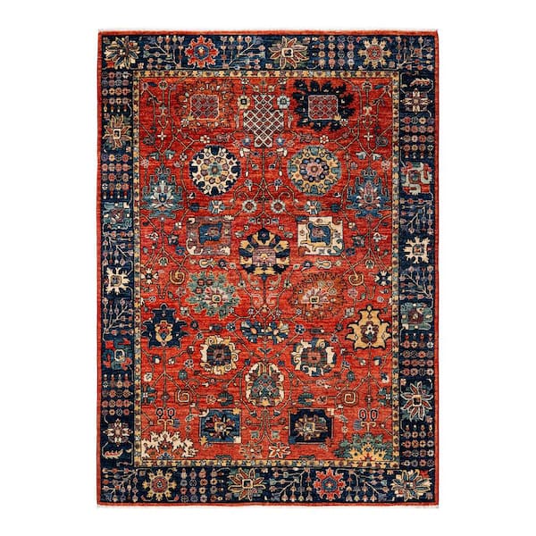 Solo Rugs Serapi One-of-a-Kind Traditional Orange 5 ft. x 7 ft. Hand Knotted Tribal Area Rug