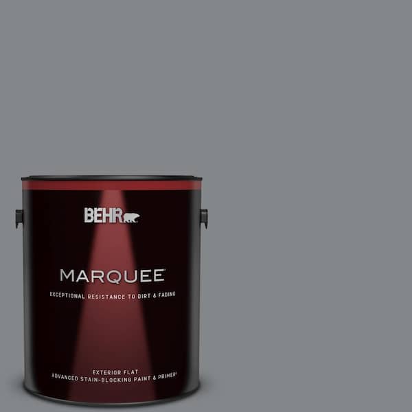 BEHR MARQUEE 1 gal. #N500-5 Magnetic Gray color Flat Exterior Paint & Primer
