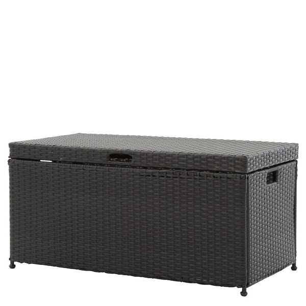 Reviews For Jeco Black Wicker Patio, Patio Furniture Storage Home Depot