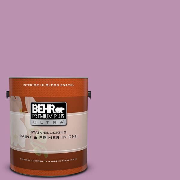 BEHR Premium Plus Ultra 1 gal. Home Decorators Collection #HDC-MD-10 Blooming Lilac Hi-Gloss Enamel Interior Paint & Primer