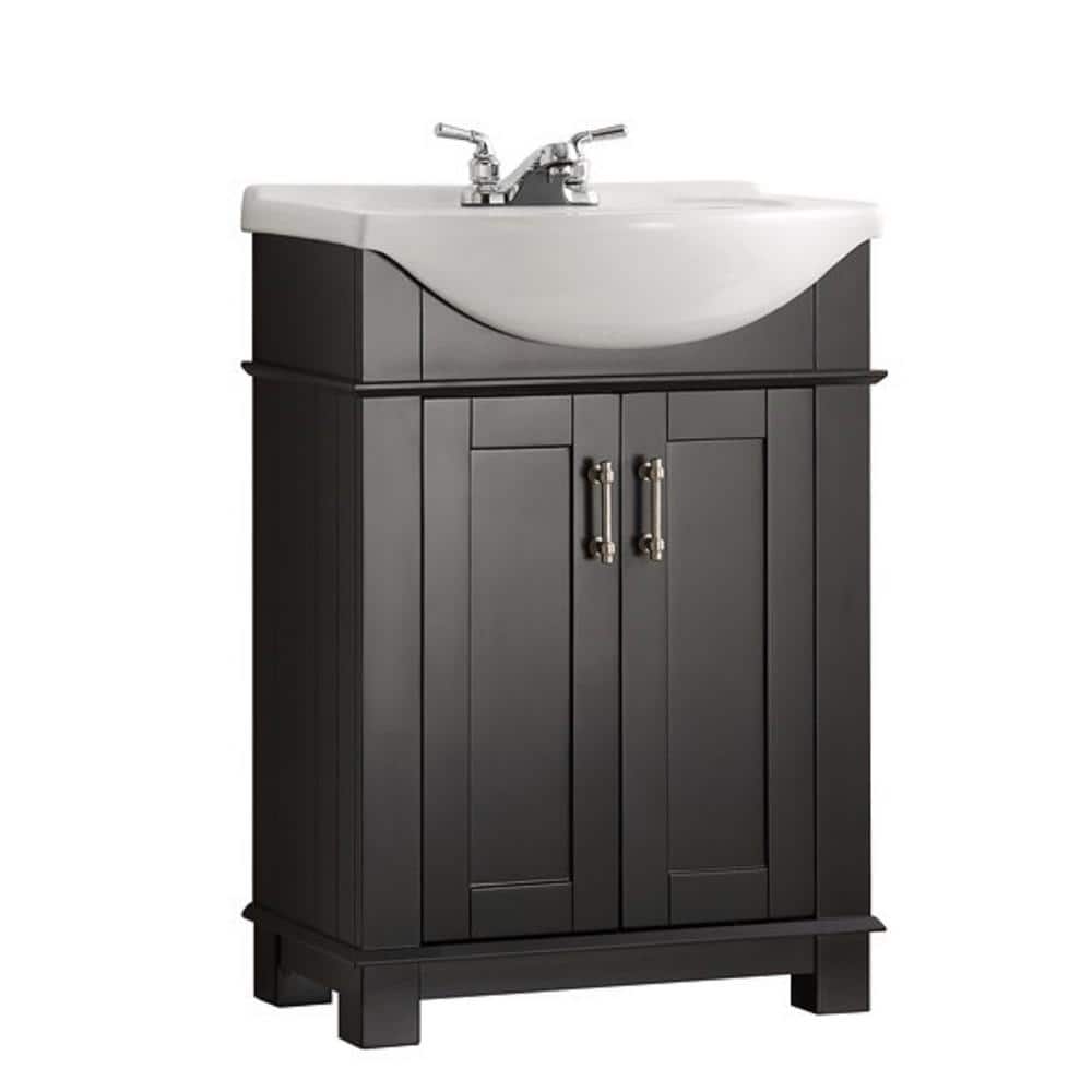 Fresca Hudson 24 In W Traditional Bathroom Vanity In Black With Ceramic Vanity Top In White With White Basin Fvnhd0102bl Cmb The Home Depot