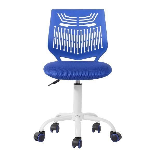 blue plastic office chair