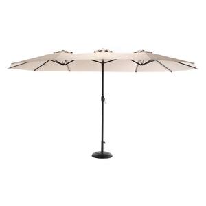 14.8 ft. Double Sided Outdoor Umbrella Rectangular Large with Crank ( khaki )