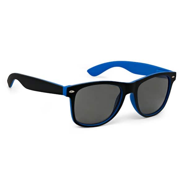 Shadedeye Retro Black Frame with Bright Blue Accent Sunglasses