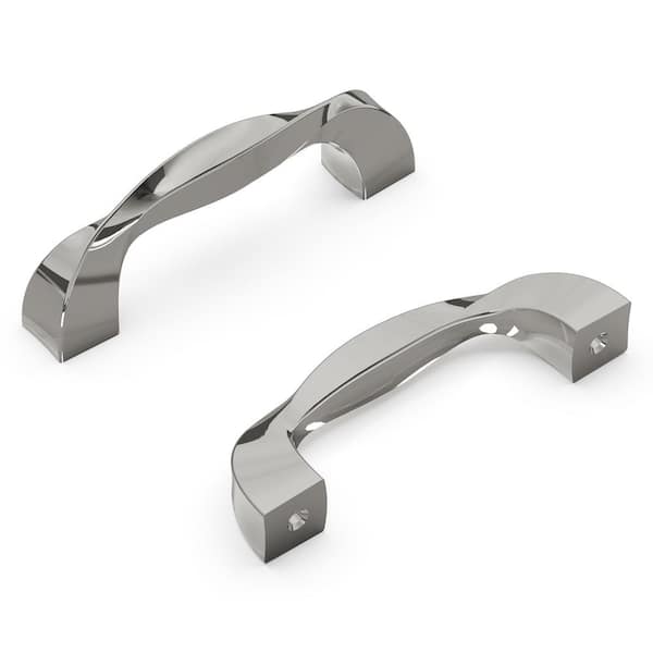 HICKORY HARDWARE Twist 3 in. (76 mm) Polished Nickel Cabinet Pull (10-Pack)