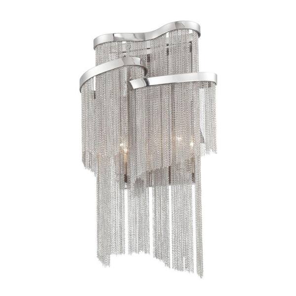 Eurofase Cadena Collection 2-Light Polished Nickel Wall Sconce