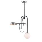 Mingle 2-Light Black/Satin Nickel Pendant
