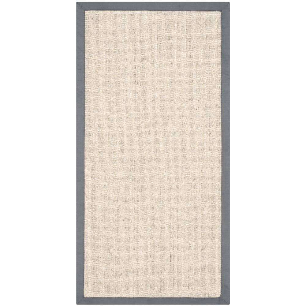 Handmade Gray Cotton Non-Slip Area Rug, 24" x 36"