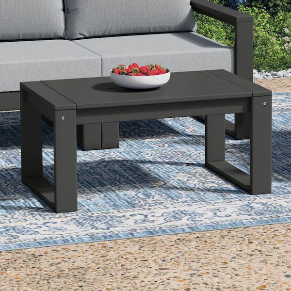 Endless Outdoor Patio All Weather HDPE Plastic Coffee Table, Gray