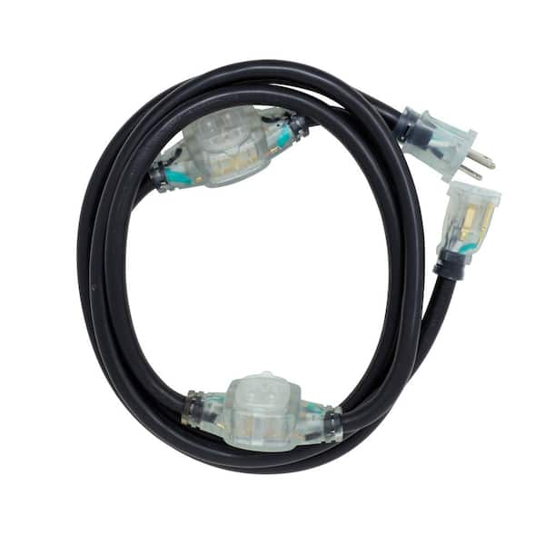 Woods 9 ft. 14/3 STW Tri-Source (Multi-Outlet) Outdoor Medium-Duty Power Block Extension Cord