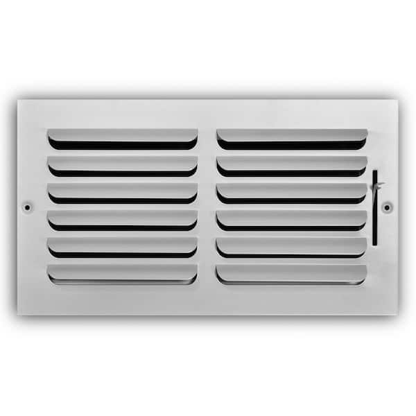 Everbilt 12 in. x 6 in. 1-Way Steel Fixed Curved Blade Wall/Ceiling Register in White