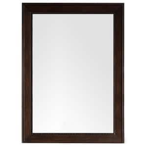 Bristol 29 in. W x 40 in. H Small Framed Rectangular Wall Mount Bathroom Vanity Mirror in Burnished Mahogany
