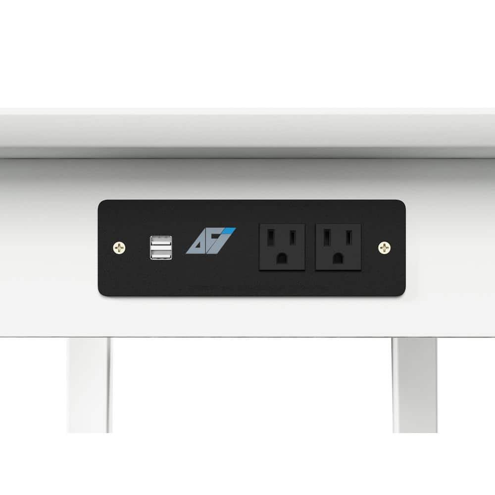 Eco-Friendly White Hardwood Shaker Desk with Charging Drawer