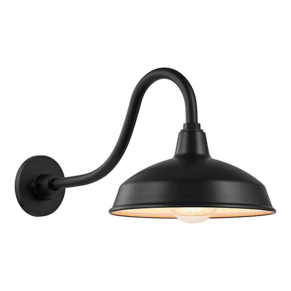 Matte black outlet barn light