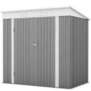 Patiowell 5 ft. W x 3 ft. D Outdoor Storage Brown Metal Shed with ...