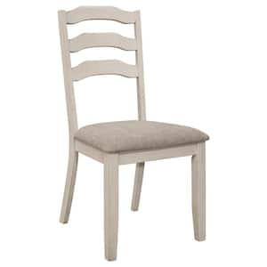 Cream and Khaki Polyester Ladderback Dining Chair (Set of 2)