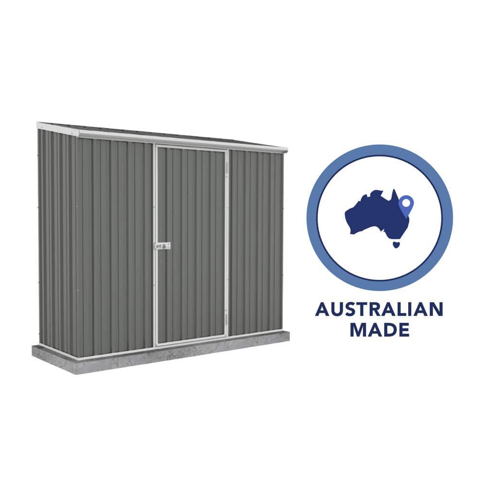 Absco 7x3 Gray Galvanized Steel Storage Shed Kit