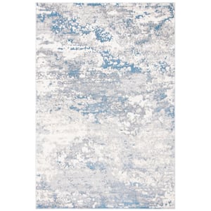 Lagoon Gray/Blue 5 ft. x 8 ft. Abstract Marble Area Rug